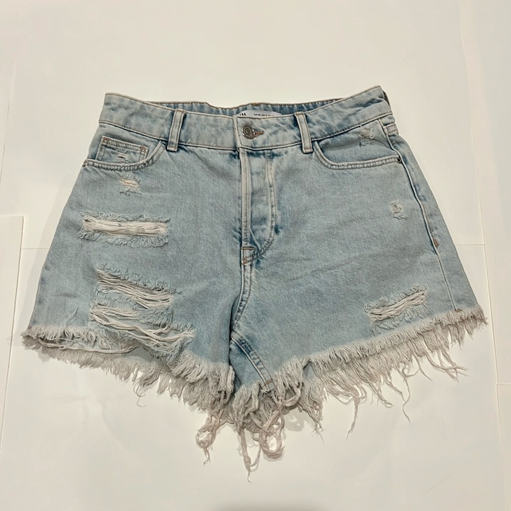 Used Zara Ripped Jean Shorts